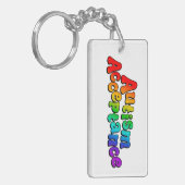 Autisme Acceptatie Regenboog Typografie Sleutelhanger (Voorkant Links)