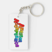 Autisme Acceptatie Regenboog Typografie Sleutelhanger (achterkant)