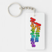 Autisme Acceptatie Regenboog Typografie Sleutelhanger (Voorkant)