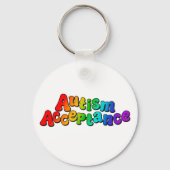 Autisme Acceptatie Regenboog Typografie Sleutelhanger (Achterkant)