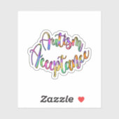 Autisme Acceptatie Regenboog Typografie Sticker (Vel)