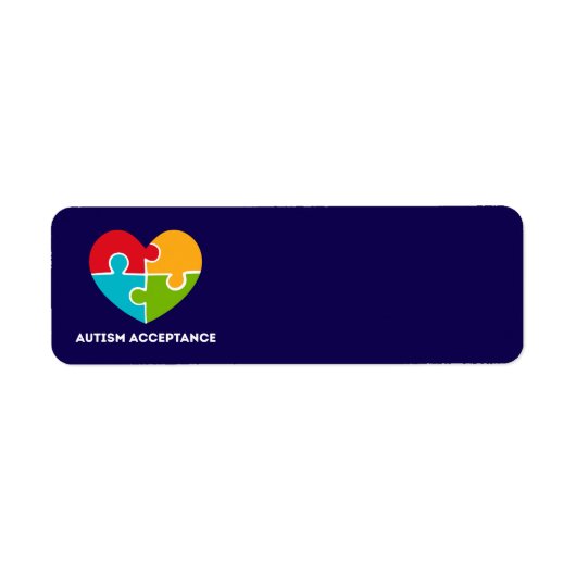 Autisme Acceptatie Retouradres Etiket (Voorkant)