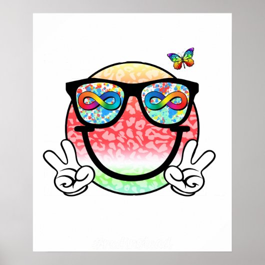 autisme acceptatie smiley (2) poster (Voorkant)