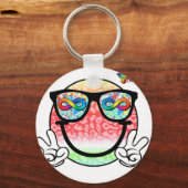 autisme acceptatie smiley (2 sleutelhanger (Voorkant)