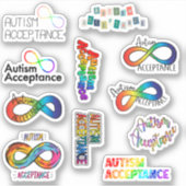Autisme Acceptatie Stickers Pack/Blad (Voorkant)