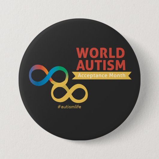 Autisme, Acceptatie van Neurodiversiteit Ronde Button 7,6 Cm (Voorkant)