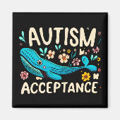 Autisme Acceptatie Walvis Magneet (Voorkant)