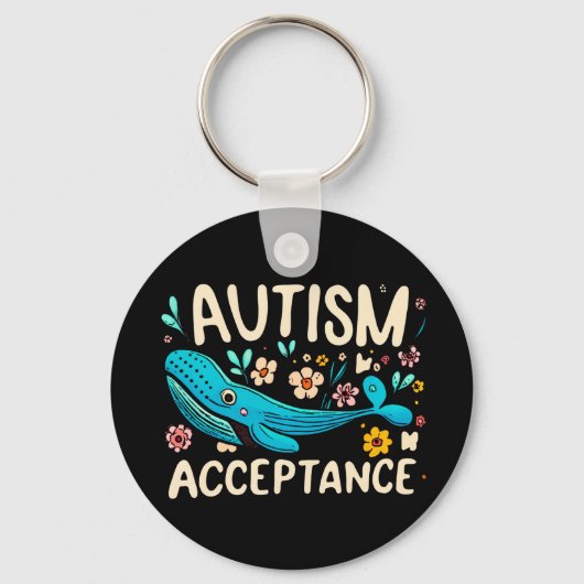 Autisme Acceptatie Walvis Sleutelhanger (Achterkant)