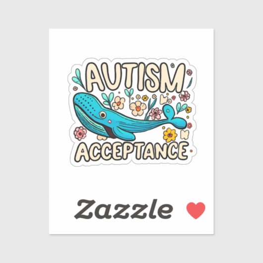 Autisme Acceptatie Walvis Sticker (Vel)