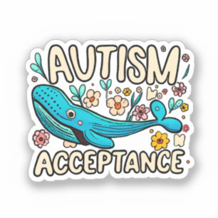 Autisme Acceptatie Walvis Sticker