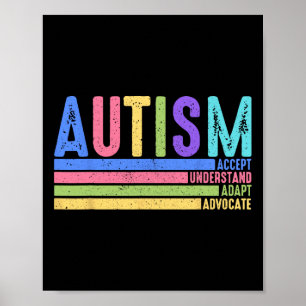 Autisme Accepteer Adapt Advocate Special Ed Poster