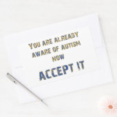 Autisme Accepteer het Geel/Blauw Rechthoekige Sticker (Envelop)