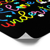 Autisme Accepteer Liefde Begrijp Coquette Bow Retr Poster (Hoek)