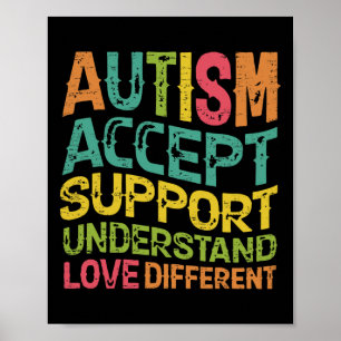 Autisme Accepteer Ondersteuning Begrijp de liefde  Poster