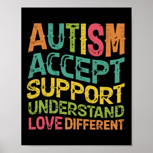 Autisme Accepteer Ondersteuning Begrijp de liefde  Poster (Voorkant)