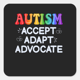 Autisme Accepteer Pas Aan Steun Autisme Bewustzijn Vierkante Sticker