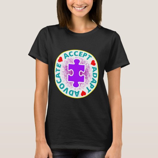 Autisme accepteren Aanpassen Advocatie aanpast aan T-shirt (Voorkant)