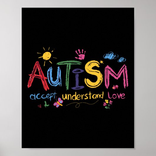 Autisme accepteren Begrijp liefdesautisme - Mon Poster (Voorkant)
