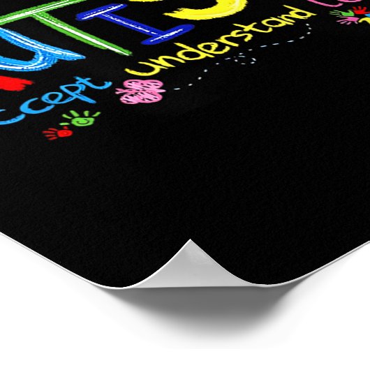 Autisme Accepteren Begrijpen Liefde Autisme Bewust Poster (Hoek)