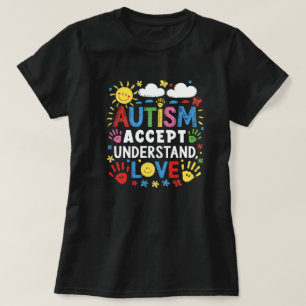 Autisme Accepteren Begrijpen Liefde Kleurrijke Han T-shirt