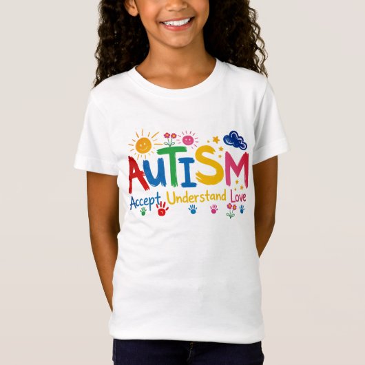 Autisme Accepteren Begrijpen Liefde T-shirt (Voorkant)