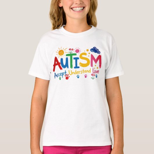 Autisme Accepteren Begrijpen Liefde T-shirt (Voorkant)