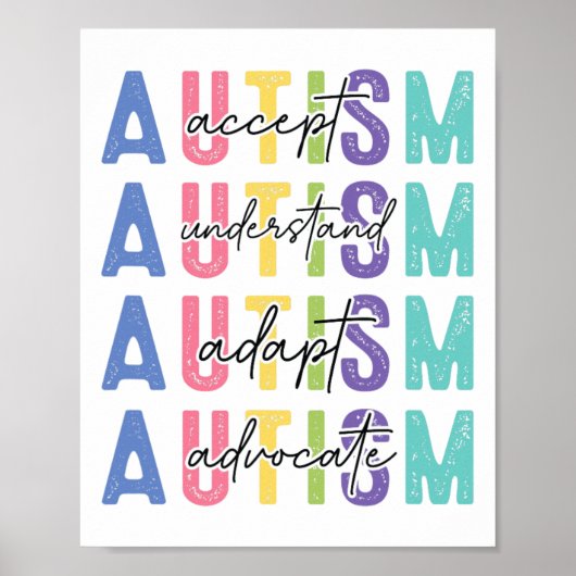 Autisme accepteren Lieve liefde begrijpen Poster (Voorkant)