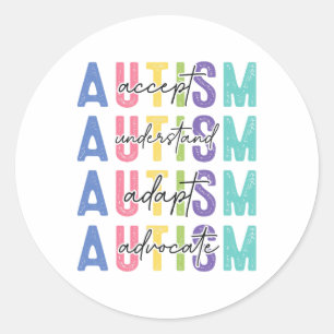 Autisme accepteren Lieve liefde begrijpen Ronde Sticker