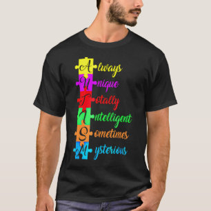 Autisme Acroniem En Puzzelstuk  Leuk Autisme Bewus T-shirt