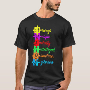 Autisme Acronym en Puzzle Piece Fun Autism Awaren T-shirt