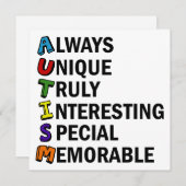 Autisme Acrostic Cute Rainbow Word Poem (Voorkant / Achterkant)