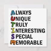 Autisme Acrostic Cute Rainbow Word Poem (Voorkant)