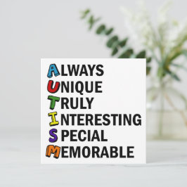 Autisme Acrostic Cute Rainbow Word Poem