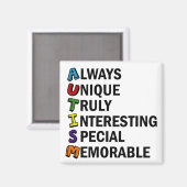 Autisme Acrostic Cute Rainbow Word Poem Magneet (Voorkant / Achterkant)