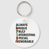 Autisme Acrostic Cute Rainbow Word Poem Sleutelhanger (Voorkant)
