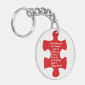 Autisme Acrostic Sleutelhanger (Voorkant Links)