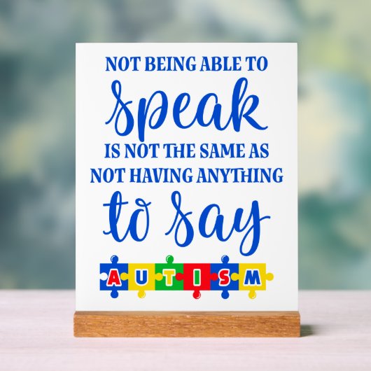 Autisme acryl teken bord (Neutraal)