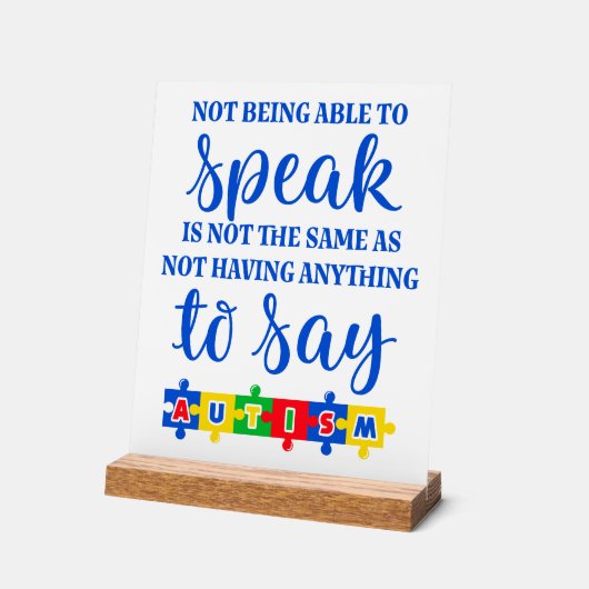 Autisme acryl teken bord (Hoek)