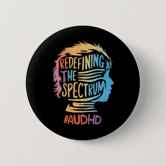 Autisme ADHD Autistisch Spectrum Neurodiversiteit Ronde Button 5,7 Cm (Voorkant)