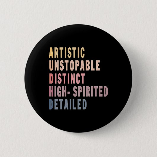 Autisme ADHD Autistisch Spectrum Neurodiversiteit Ronde Button 5,7 Cm (Voorkant)