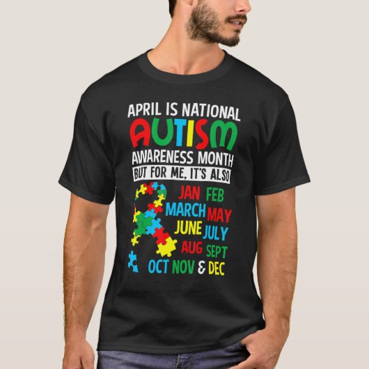 Autisme Adhd T-shirt April Is Nationale Autisme (Voorkant)