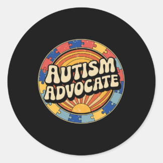 Autisme-advocaten Grafisch Puzzelontwerp Ondersteu Ronde Sticker