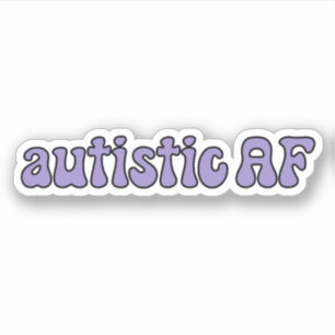 autisme AF Paarse Typografie Sticker