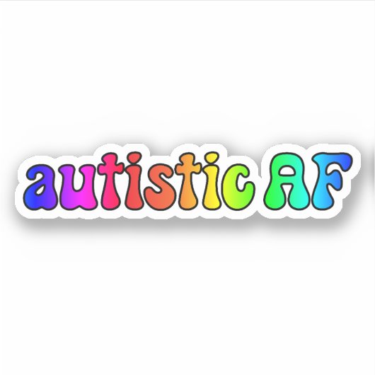 autisme AF Rainbow Typography Sticker (Voorkant)