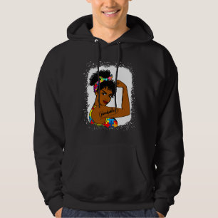 Autisme Afro Mam Onbreekbaar Wereldautisme Bewust Hoodie