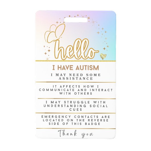 Autisme Alarm Autistisch Contact Badge