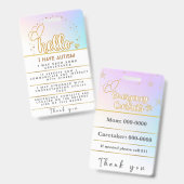 Autisme Alarm Autistisch Contact Badge (Voor- en achterkant)