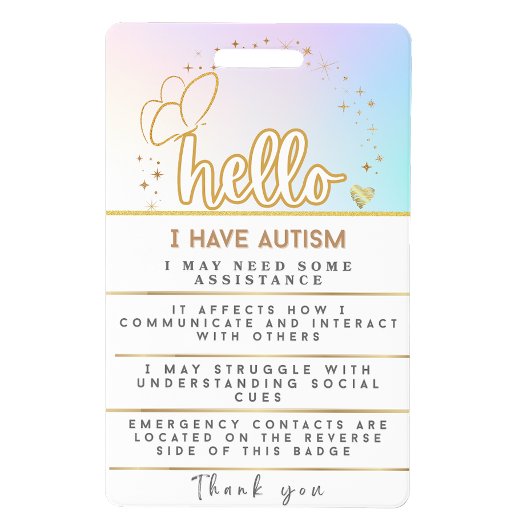 Autisme Alarm Autistisch id Badge