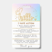 Autisme Alarm Autistisch id Badge (Voorzijde)