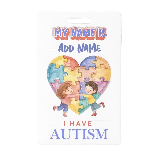 Autisme Alert ID Badge Tag